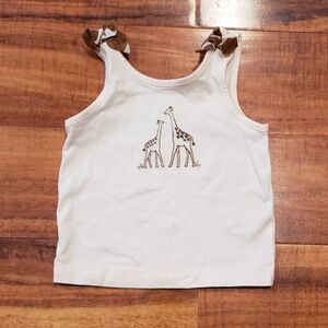 Janie and Jack NWOT 12-18 months tan giraffe embroidered tank top